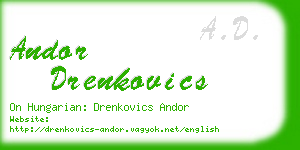 andor drenkovics business card